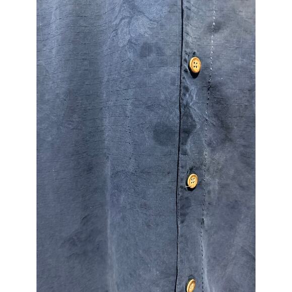 Vintage Tommy Bahama Shirt Embroidered “Strum in the New Year” Silk Blue Men’s M - Picture 4 of 7